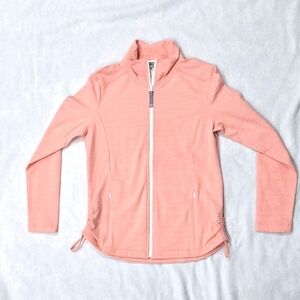 T By Talbots Womens Zip Up Jacket With pockets Salmon Peach Small New
